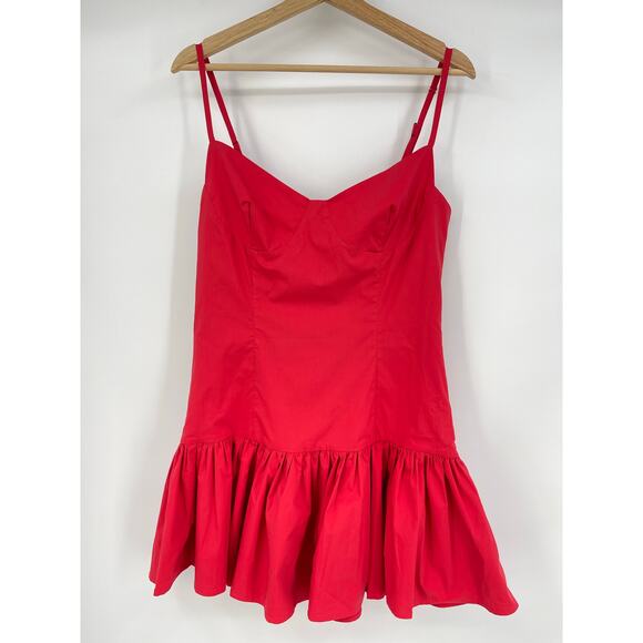 MORE TO COME | Sama Dress in Red Poplin Fit & Flare Mini M - Picture 2 of 10